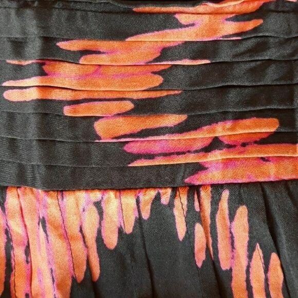 Etcetera Silk Lightening Ruffled Flounce Hem Pintuck Cumberbun Skirt Sz 8 - Picture 4 of 10